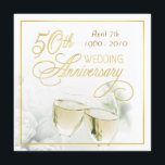 Uitnodigingen voor 50ste verjaardagsfeest - Vierka<br><div class="desc">Elegante uitnodigingen voor 50ste huwelijksjubileum -- Huwelijksrozen en champagneglazen op WITTE achtergrond met gouden schrifttypes.  Pas de namen,  data en details aan voor deze speciale en geëerde gelegenheid.  Klassieke en romantische uitnodigingen voor 50ste gouden huwelijksjubileum beschikbaar voor andere jaren en speciale vieringen.  Overeenkomstige postzegels en bedankkaarten beschikbaar in galerij.</div>