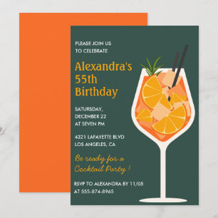 Uitnodigingen voor 55e verjaardag Cocktail Elegant