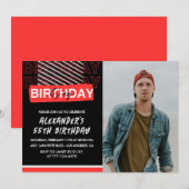 Uitnodigingen voor 55ste verjaardag mannen feest f (Voorkant / Achterkant)