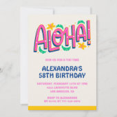Uitnodigingen voor 58e verjaardag Tropische Aloha  (Voorkant)