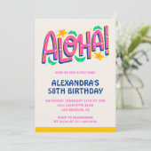 Uitnodigingen voor 58e verjaardag Tropische Aloha  (Staand voorkant)