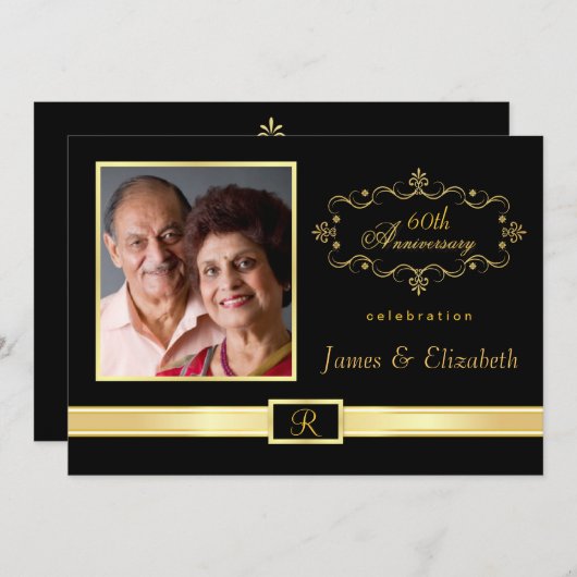 Uitnodigingen voor 60-jarig jubileumfeest - met fo (Voorkant / Achterkant)