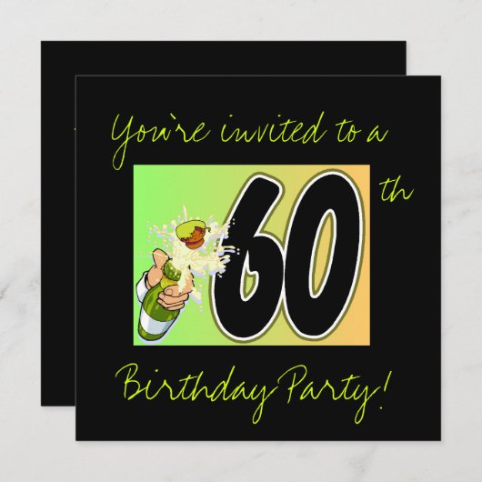 Uitnodigingen voor 60e verjaardagsfeestje (Voorkant / Achterkant)