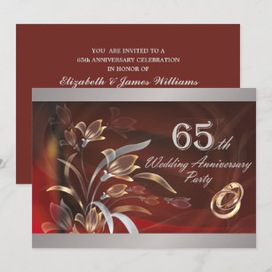 Uitnodigingen voor 65-jarig huwelijksjubileumfeest