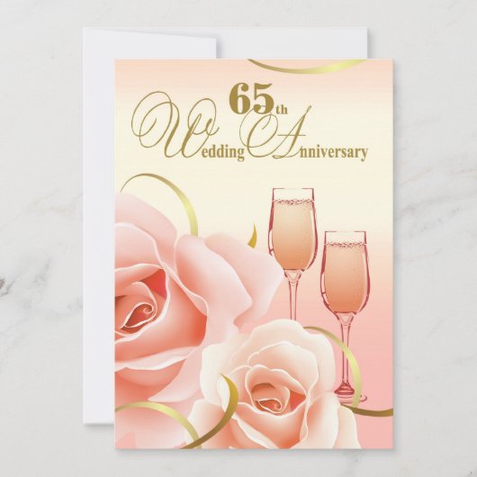 Uitnodigingen voor 65-jarig huwelijksjubileumfeest (Voorkant)