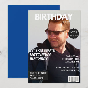 Uitnodigingen voor 65ste verjaardag Mannen Hij Tij