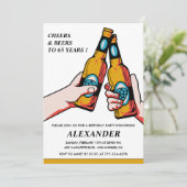 Uitnodigingen voor 65ste verjaardag Proost Bier Ma (Staand voorkant)