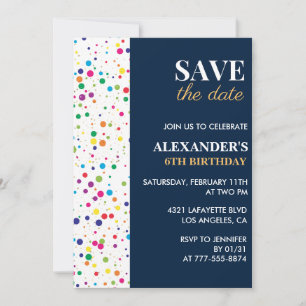 Uitnodigingen voor 6de verjaardag Save the date Co