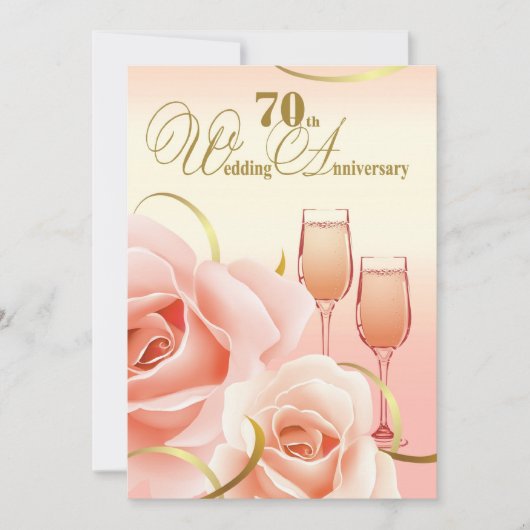 Uitnodigingen voor 70-jarig huwelijksjubileumfeest (Voorkant)