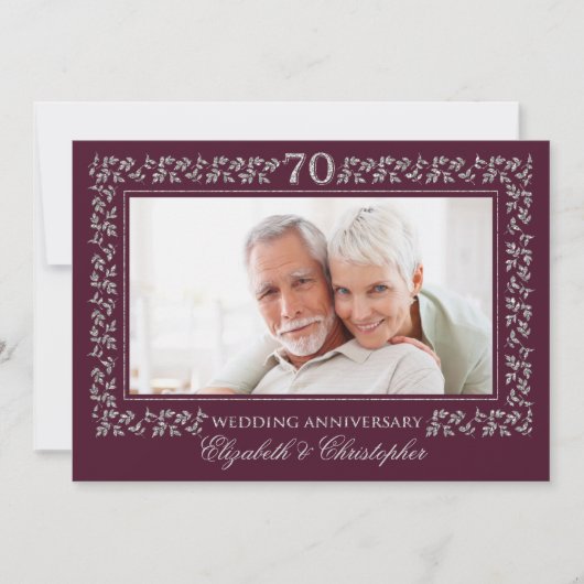 Uitnodigingen voor 70-jarig huwelijksjubileumfeest (Voorkant)