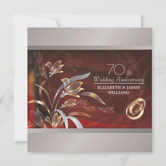 Uitnodigingen voor 70e trouwjubileumfeest (Voorkant)