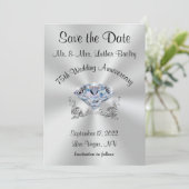 Uitnodigingen voor 75-jarig huwelijksjubileum Save (Staand voorkant)