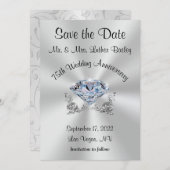 Uitnodigingen voor 75-jarig huwelijksjubileum Save (Voorkant / Achterkant)