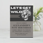 Uitnodigingen voor 91ste verjaardag Let's Get Wild (Staand voorkant)