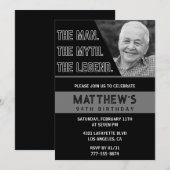 Uitnodigingen voor 94ste verjaardag Zwart De Man D (Voorkant / Achterkant)