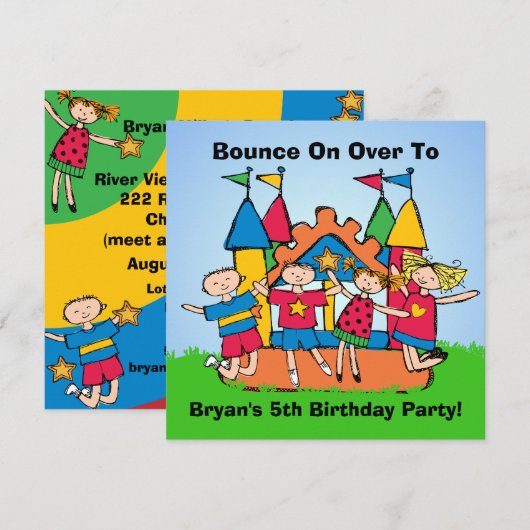 Uitnodigingen voor aangepaste feestdag in het kade (Voorkant / Achterkant)