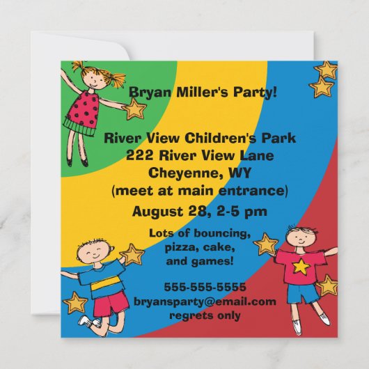 Uitnodigingen voor aangepaste feestdag in het kade (Achterkant)