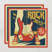 Uitnodigingen voor aangepaste tekst Rock-muziek (Voorkant / Achterkant)