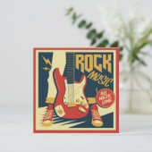 Uitnodigingen voor aangepaste tekst Rock-muziek (Staand voorkant)