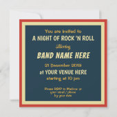 Uitnodigingen voor aangepaste tekst Rock-muziek (Achterkant)