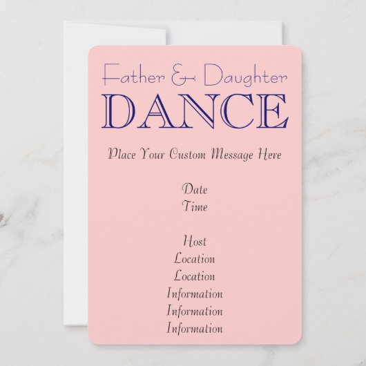 Uitnodigingen voor aangepaste vader- en dochteraan (Achterkant)