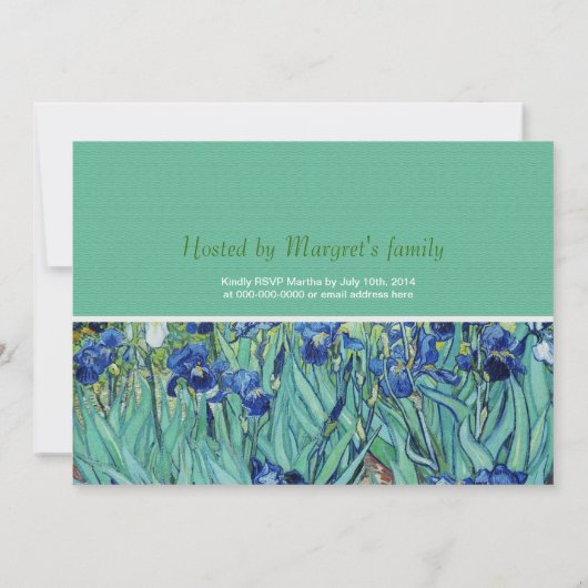 Uitnodigingen voor afgestudeerden in Irises (Achterkant)