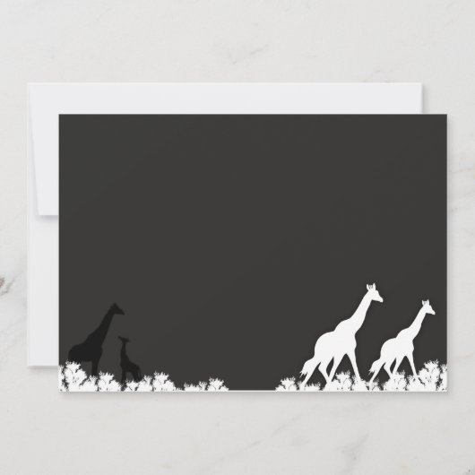 Uitnodigingen voor Afrikaans Giraffe-feestje (Achterkant)