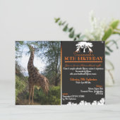 Uitnodigingen voor Afrikaanse Giraffe-feestjes (Staand voorkant)