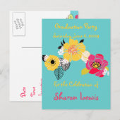 Uitnodigingen voor afstudeerfeest, briefkaart (Voorkant / Achterkant)