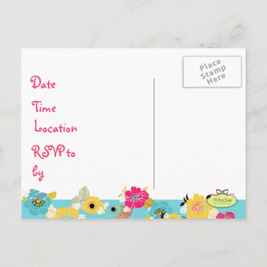 Uitnodigingen voor afstudeerfeest, briefkaart (Achterkant)