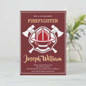 Uitnodigingen voor afstuderen brandweerman (Staand voorkant)