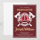 Uitnodigingen voor afstuderen brandweerman (Voorkant / Achterkant)