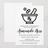 Uitnodigingen voor afstuderen in de apotheek (Voorkant / Achterkant)