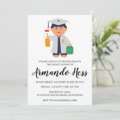 Uitnodigingen voor afstuderen in de apotheek (Staand voorkant)