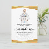 Uitnodigingen voor afstuderen in de apotheek (Staand voorkant)