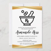 Uitnodigingen voor afstuderen in de apotheek (Voorkant)