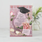 Uitnodigingen voor afstuderen voor meisjes (Staand voorkant)