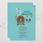 Uitnodigingen voor aftreden spoorwegingenieur (Voorkant / Achterkant)