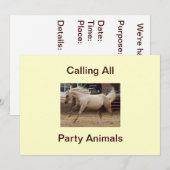 Uitnodigingen voor alle feestdieren (Voorkant / Achterkant)