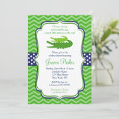 Uitnodigingen voor Alligator Baby Shower (Staand voorkant)