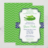 Uitnodigingen voor Alligator Baby Shower (Voorkant / Achterkant)