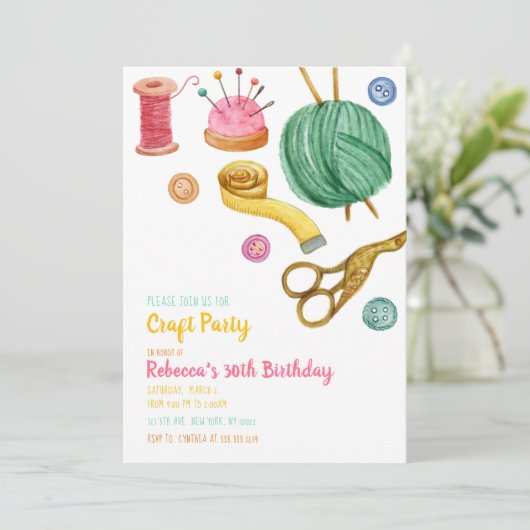 Uitnodigingen voor ambachtelijke feestjes (Staand voorkant)