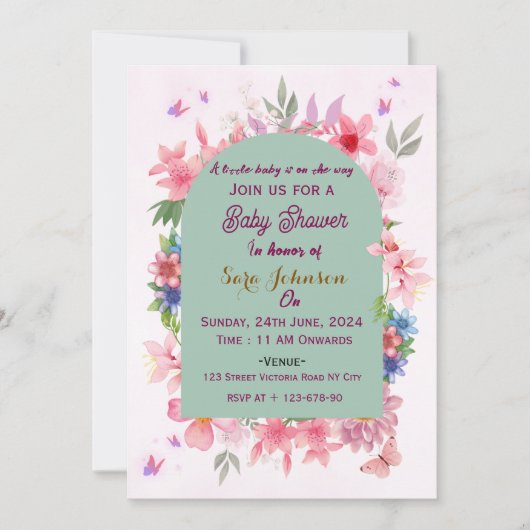 Uitnodigingen voor baby shower (Voorkant)