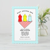 Uitnodigingen voor Baby Shower BBQ (Staand voorkant)