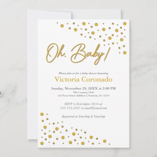 Uitnodigingen voor Baby Steps Baby Shower (Voorkant)