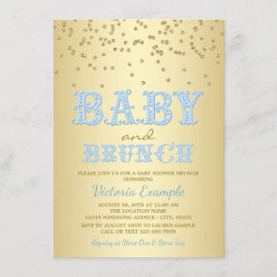 Uitnodigingen voor babyborrel brunch voor jongens