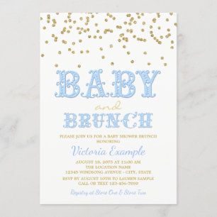 Uitnodigingen voor babyborrel brunch voor jongens