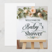 Uitnodigingen voor babydouches / Elegant 5" x 7" o (Voorkant / Achterkant)