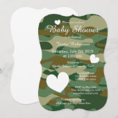 Uitnodigingen voor babydouches met een chique hart (Voorkant / Achterkant)