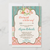 Uitnodigingen voor babydouches voor meisjes, baby  (Voorkant)